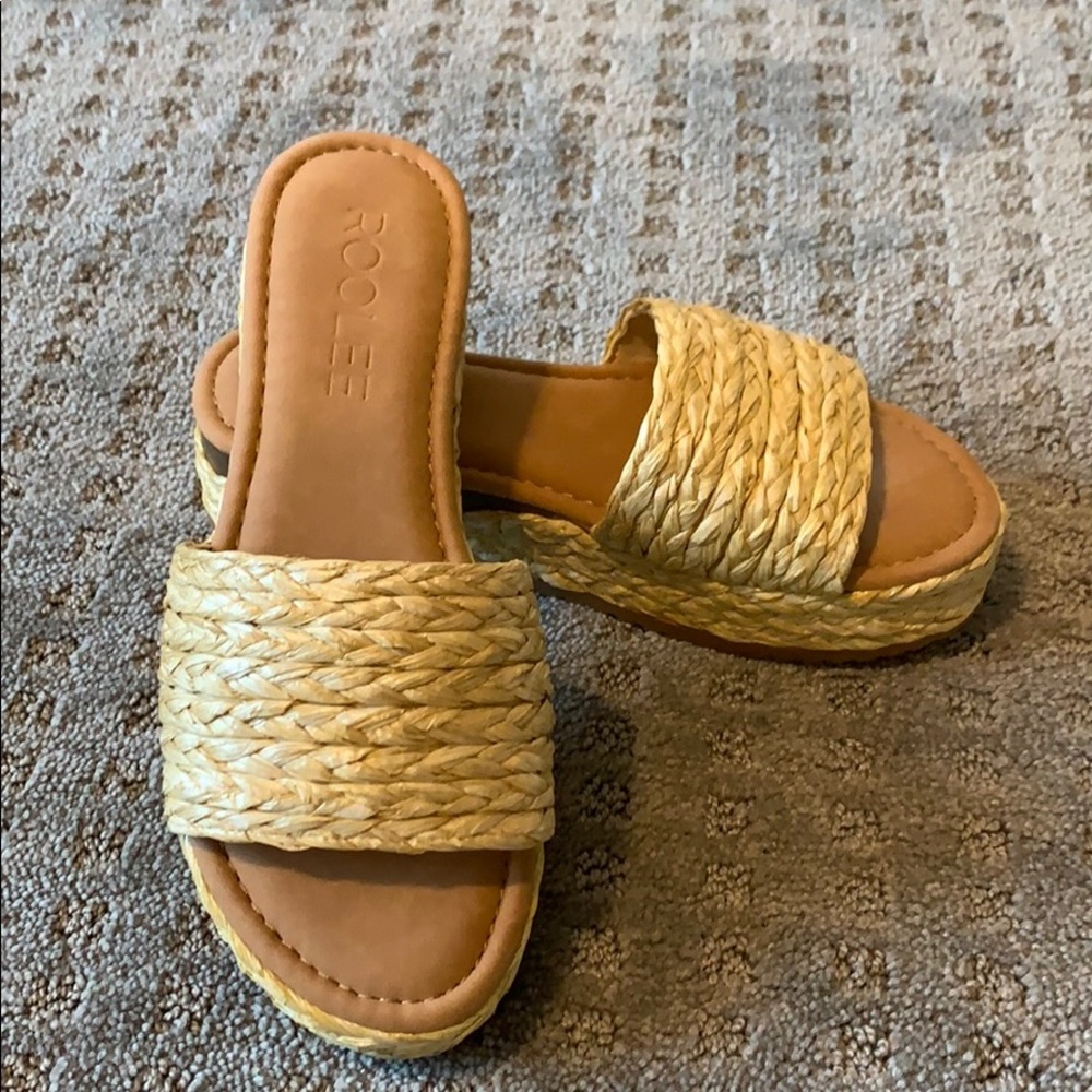 Straw braided platform slides